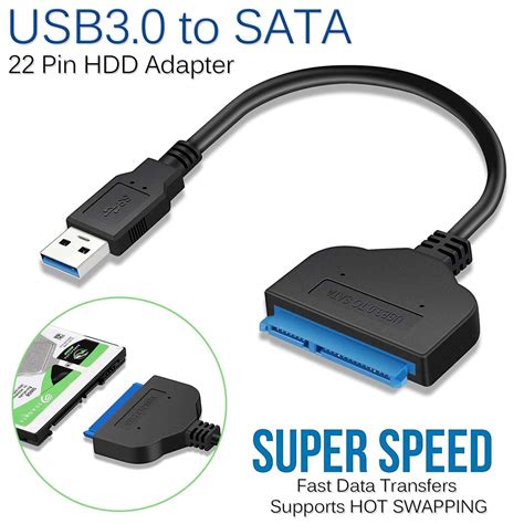 22 Sata Pin To Usb 30 Hard Drive Cable Adapter Converter For 25 Hdd Ssd