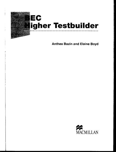 Bec Higher Test Builder Igner Test Builder Anthea Bazin And Elaine