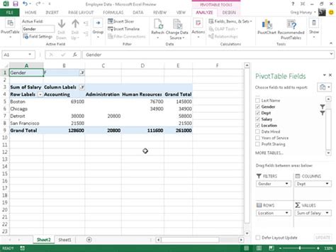 How To Filter Column And Row Fields In Excel 2013 Dummies