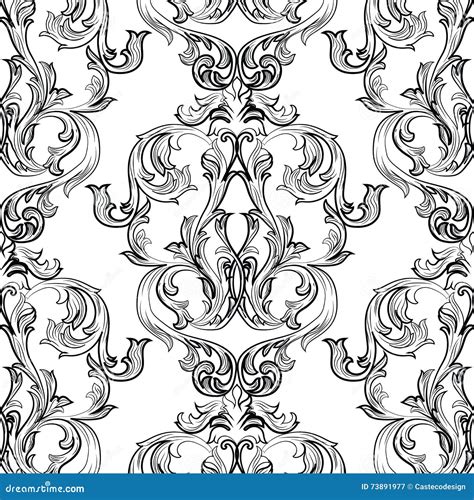 vector vintage damask pattern ornament stock vector illustration of ornamental elegance 73891977