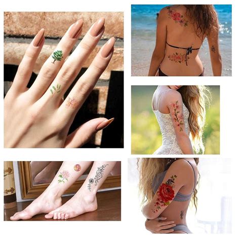quichic 60 designs flower tattoos temporary realistic large flower tattoos for women sexy