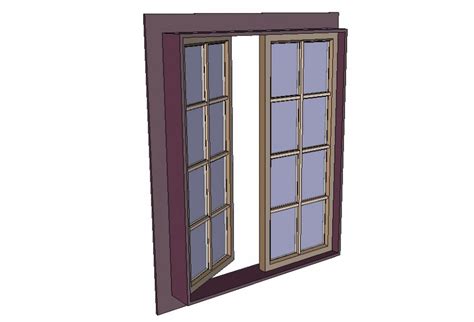 French Casement Windows Detail 3d Model Layout Sketch Up File Cadbull