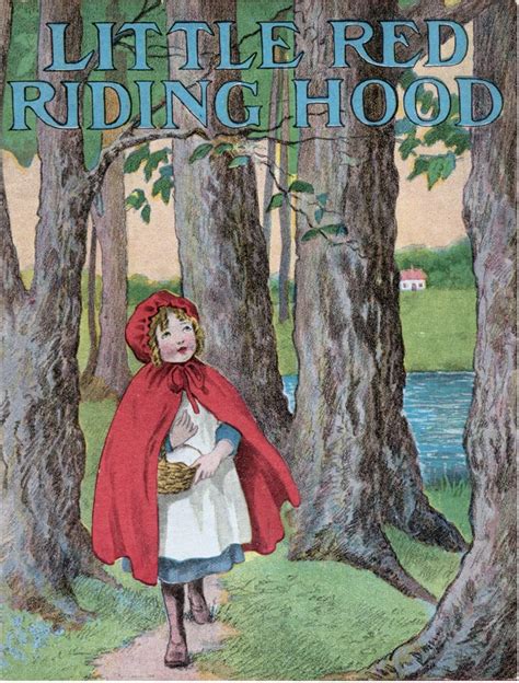 little red riding hood fairytale classic vintage book cover illustration fairy tale print art