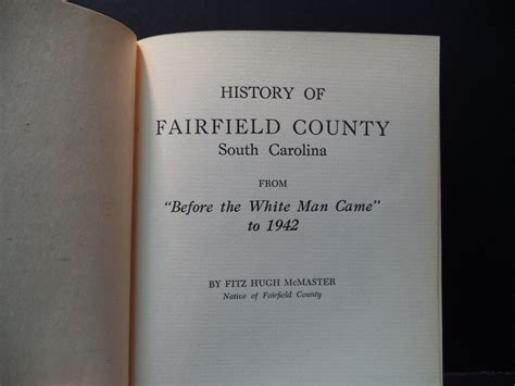 History Of Fairfield County South Carolina Signed