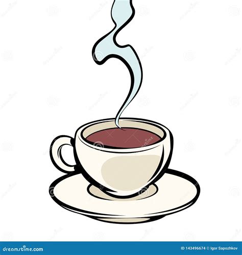 Cup Of Hot Coffee Stock Vector Illustration Of Drink 143496674