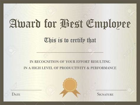 Illustration Of Certificate Award For Best Employee Intended For Best