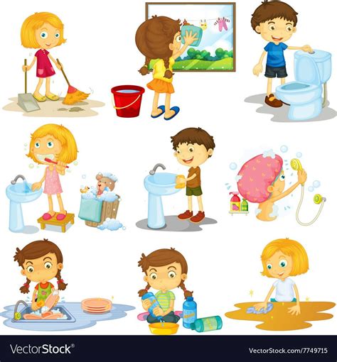 Children Doing Different Chores Download A Free Preview Or High