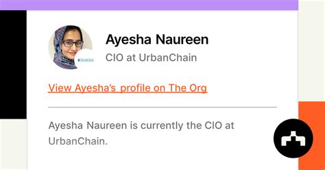 Ayesha Naureen Cio At Urbanchain The Org