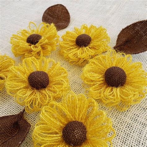 6 Burlap Rustic Pinwheel Sunflowers Autumn Yellow Burlap | Etsy | Burlap flower bouquets, Burlap ...