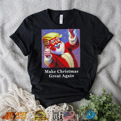 Funny Donald Trump Claus Christmas Art Shirt Gearbloom
