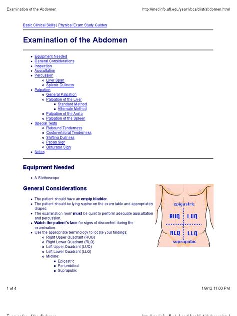 Examination Of The Abdomen Pdf Abdomen Physical Examination