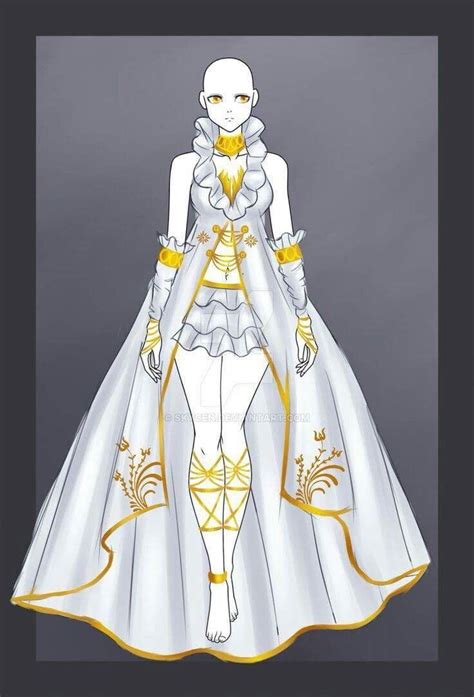 White Dress Anime Dress Anime Outfits Costume Design