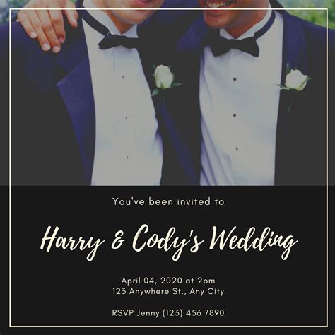 Free Custom Printable Same Sex Wedding Invitation Templates Canva