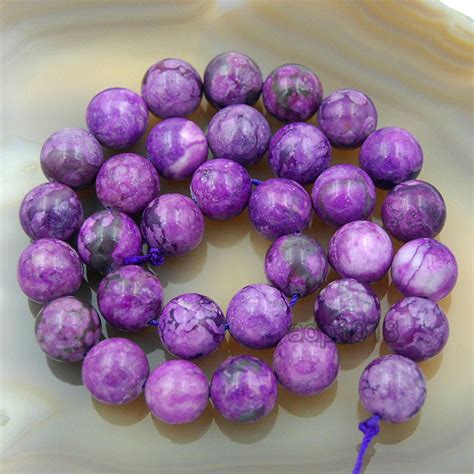 Natural Purple Jasper Gemstone Round Loose Beads On A 155 Strand Ad