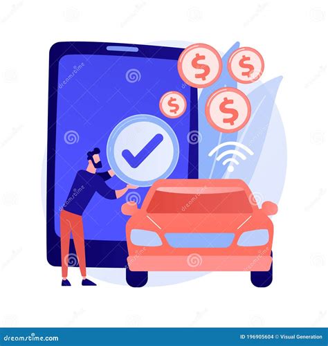 In Vehicle Payments Abstract Concept Vector Illustration. Stock Vector
