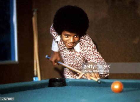 Singer Michael Jackson Of The Randb Quintet Jackson 5 Plays Pool At
