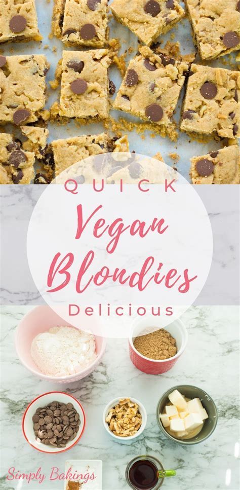 Vegan Blondies Recipe Vegan Blondies Vegan Dessert Recipes Vegan