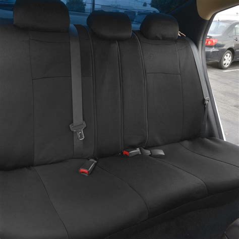 Full Set Black Seat Covers For Car Auto Suv Polyester Cloth 60 40 Split Bench Ebay