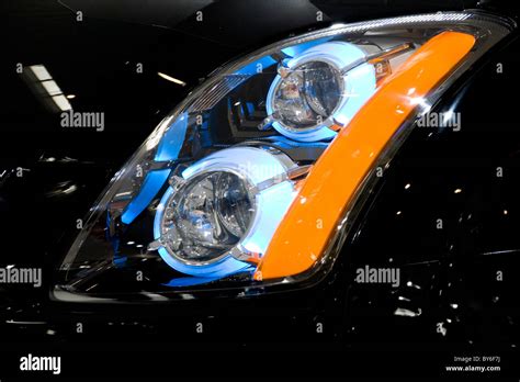 Front Headlight Of A Modern Car Stock Photo Alamy