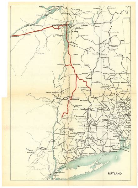 Rutland Railroad System Map 1923 Wardmaps Llc