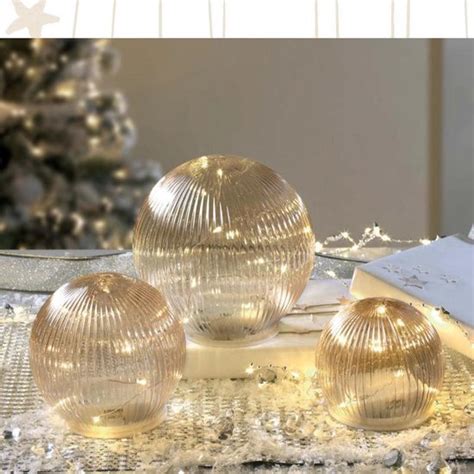 Mascagni Glazen Kerstbal Met LED Verlichting Diameter 12 Cm 0N C990 Bol