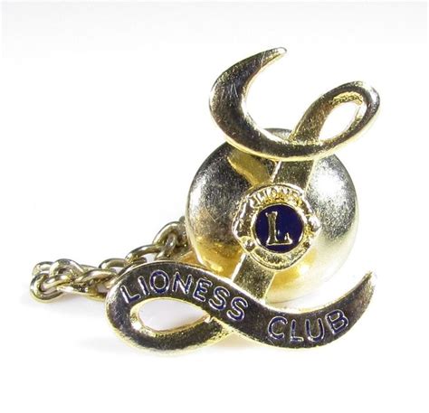 Gold Tone Pin with Lioness Club Logo | Vintage jewelry, Gold tones, Gold