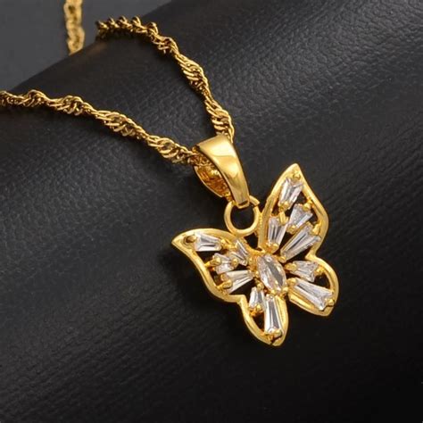 K Gold Plated Butterfly Necklaces Butterfly Pendant Etsy