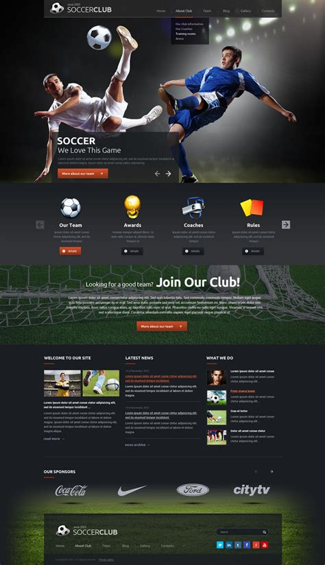 Soccer Club Wordpress Template Id 300111840 From Bootstrap