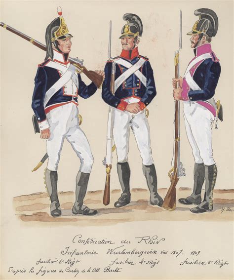 Wurttemberg Line Infantry Fusiliers Of 6th 4th And 8th Regiments 1807