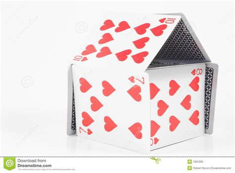 It might look unstable, but if you build it from triangles like the picture shows and glue it well, the house will actually be able to support small toys! House of Cards stock image. Image of game, hold, joker ...