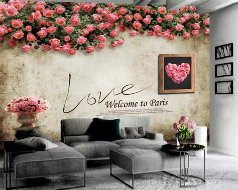 Floral 3d 3d Wallpaper For Wall Romantic Pink Rose 3d 3d Wallpaper For