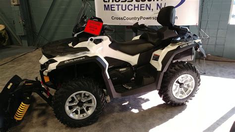 2018 White Can Am Outlander Max Xt 850 Atv Quad With Snow Plow Youtube