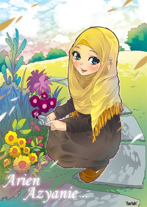 hijab muslimah anime Çizimler chibi Çizim