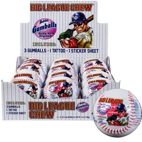 Big League Chew Plastic Baseball 12ct Baseball Party Supplies Big