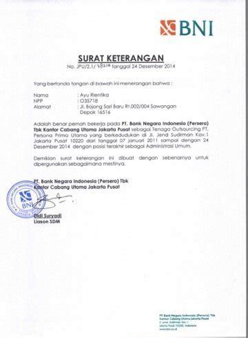 Jadi terus simak ulasan ini sampai akhir agar nantinya calon pelamar kerja di bank yang ada di indonesia bisa berikut beberapa contoh surat lamaran tersebut: 6 Contoh Surat Keterangan Kerja Untuk Berbagai Keperluan - Bataswaktu.com