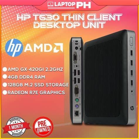 Hp T630 Thin Client Desktop Unit 4gb Ddr4 Ram 128gb Ssd Storage