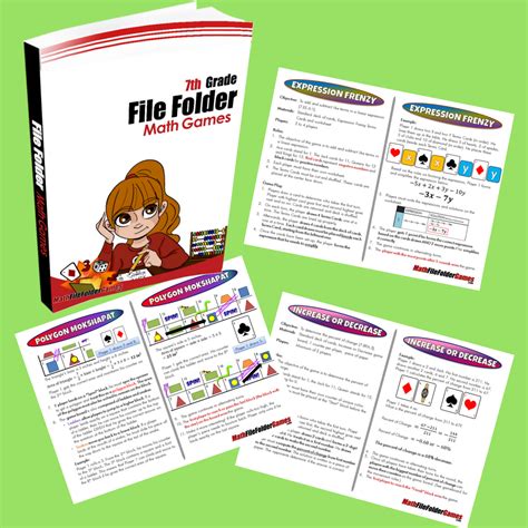 The videos, games, quizzes and worksheets make excellent materials for math teachers, math educators and parents. 7th Grade File Folder Math Games | Math games, Math ...