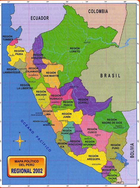 Para Mis Tareas Mapa PolÍtico Del Peru Regional 2002