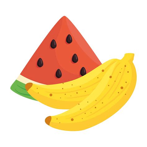 Fresh Fruits Banana With Watermelon In White Background 1904225