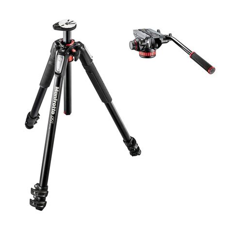 Buy Manfrotto 055xprob Black Aluminum Tripod With Manfrotto Mvh502ah