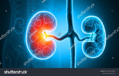 Human Kidneys Anatomy Structure Kidney Disease Stock Illustration