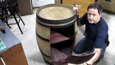 How To Make A Diy Wine Barrel Cabinet Wine Barrel Diy Diy Whiskey