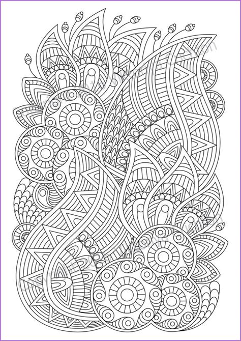 Zentangle Art Coloring Pages For Adults Pdf Zentangle Pattern Etsy