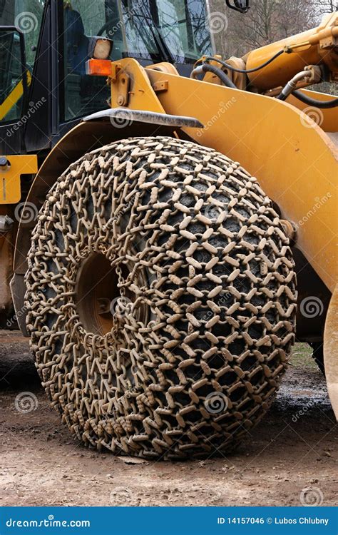 Chains On Tires Stock Photo Image Of Extraction Equipment 14157046