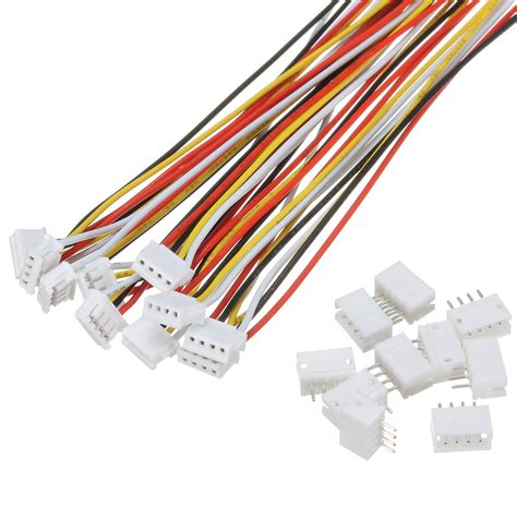 Excellway® 10 Sets Mini Micro Jst 15mm Zh 4 Pin Connector Plug With