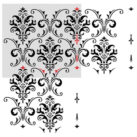 Wall Stencil Pattern Damask Allover Reusable Carol For Wall Decor And More