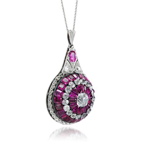 Ruby And Diamond Pendant Necklace The Weekly Edit Fine Jewels