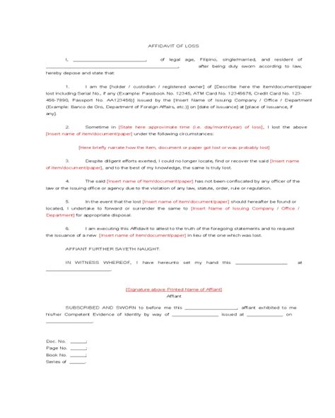 Affidavit Of Loss Fillable Printable Pdf And Forms Handypdf My XXX Hot Girl