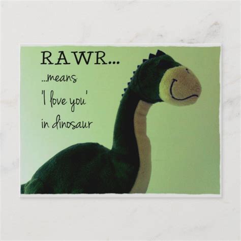 Dino Postcard Rawr Means I Love You In Dinosaur Zazzle