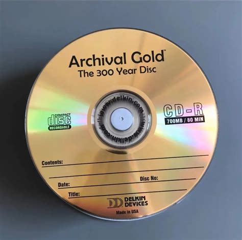 Wholesale One Disc Authentic Archival 24k Gold 300 Year Cd R Disc